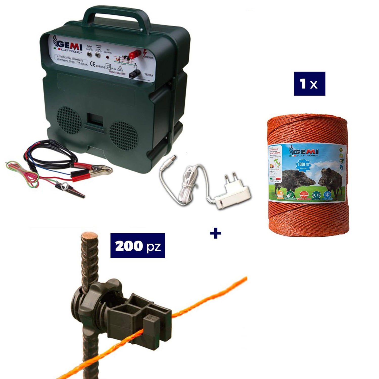 Kit completo Pastor Eléctrico: 1x Electrificador 12V/220V + 1x hilo ...