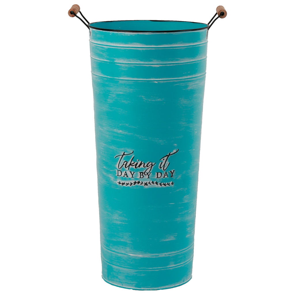 WANDERLUST DECO Paragüero Redondo De Metal Azul 50cm: Elegancia Y Orden En La Entrada De Tu Hogar