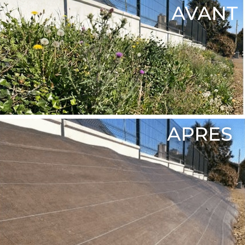 Toile de paillage 130g m2 Vente au mètre Largeur 3,30m Anti-Mauvaises Herbe Coloris Marron Bache Tissée - 2