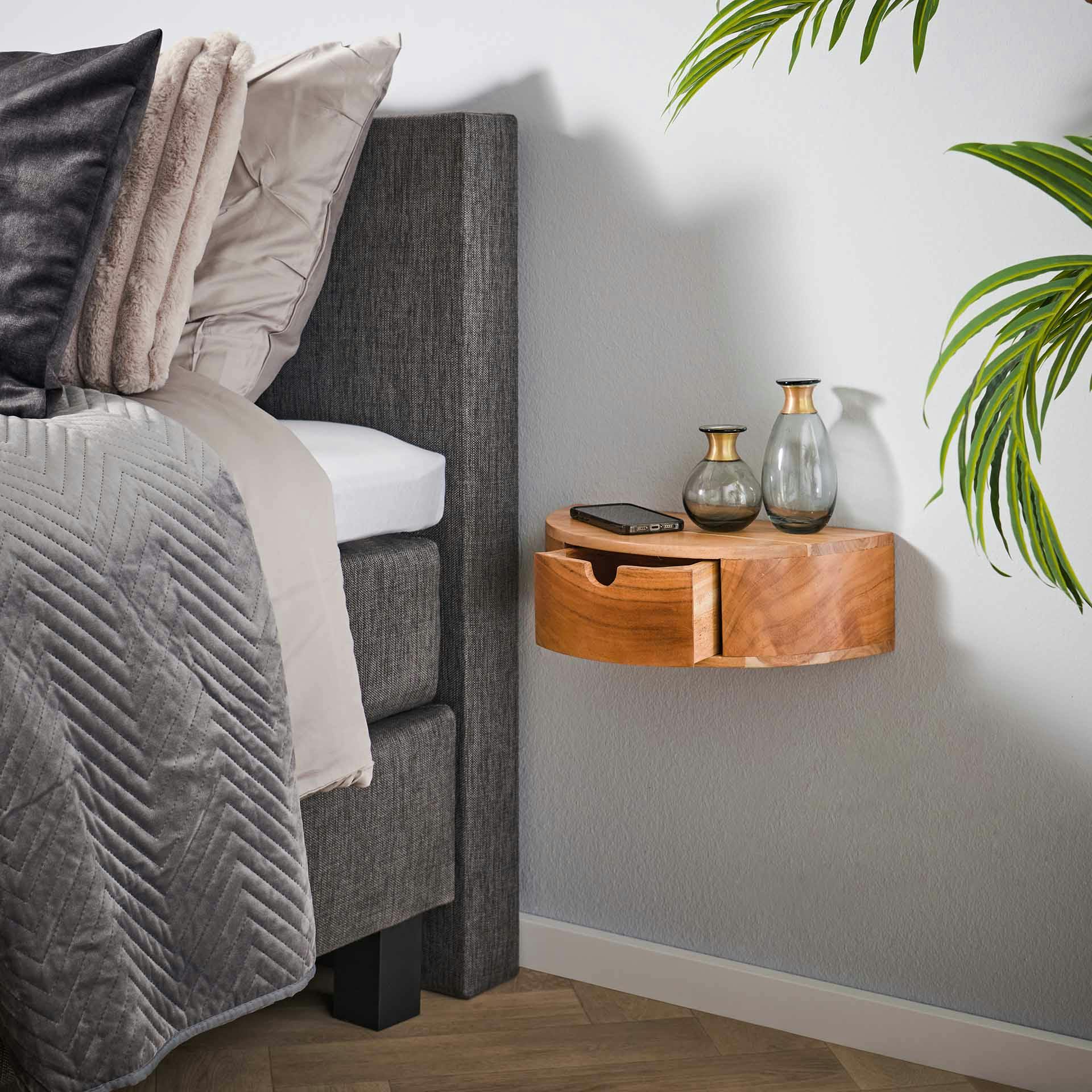 Table de chevet murale courbe 1 tiroir MELBOURNE - 4