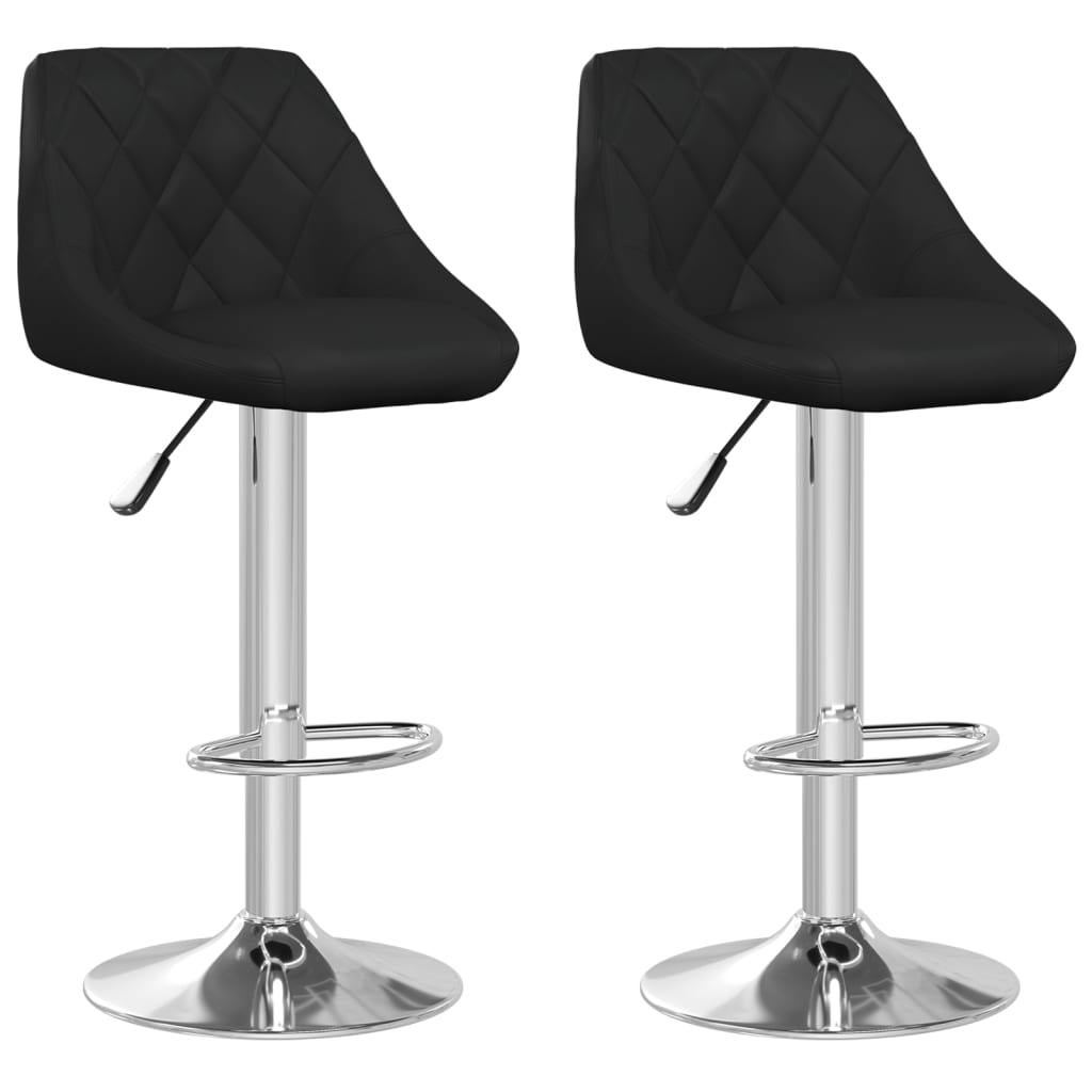 Tabourets de bar lot de 2 noir similicuir - 2