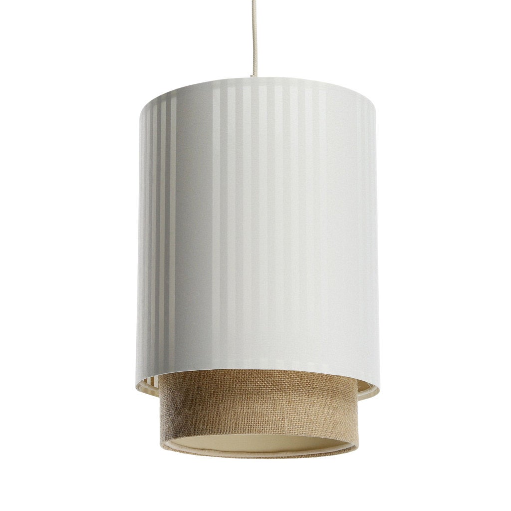 Lampa wisząca DUO LAMI LINE 25 biała/jutowa