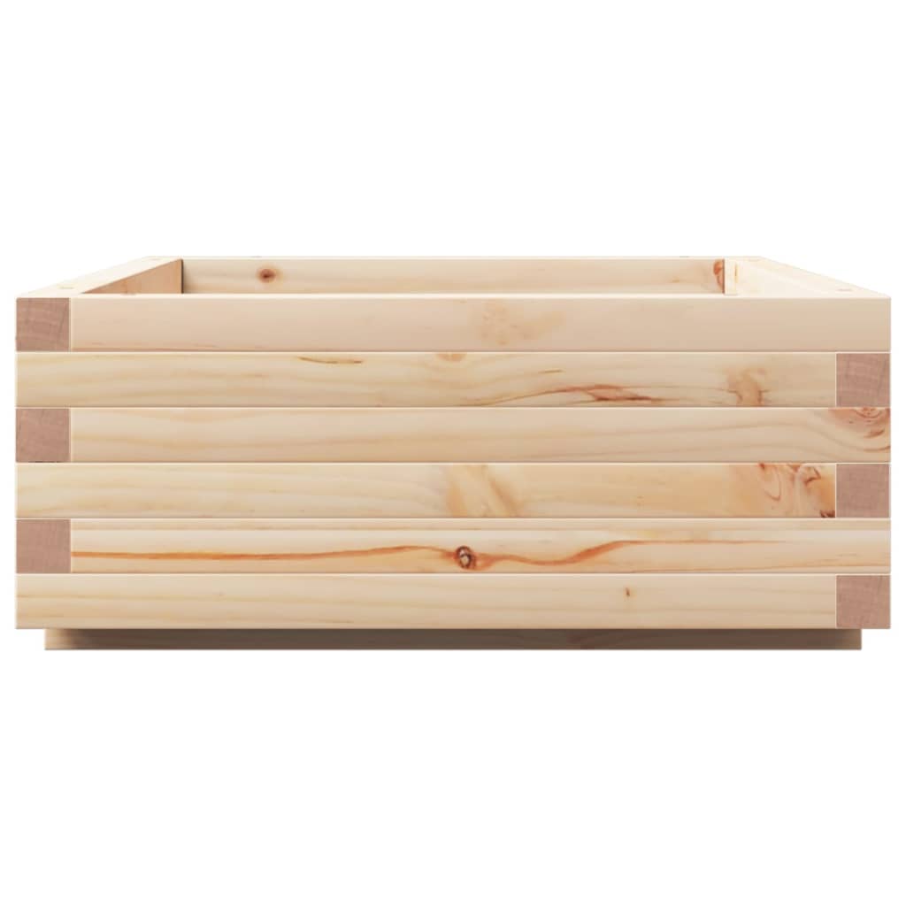 Jardinière bac lit surélevé plantes fleurs terrasse jardin 90 x 60 x 26,5 cm bois de pin massif marron 02_0038012 - 3