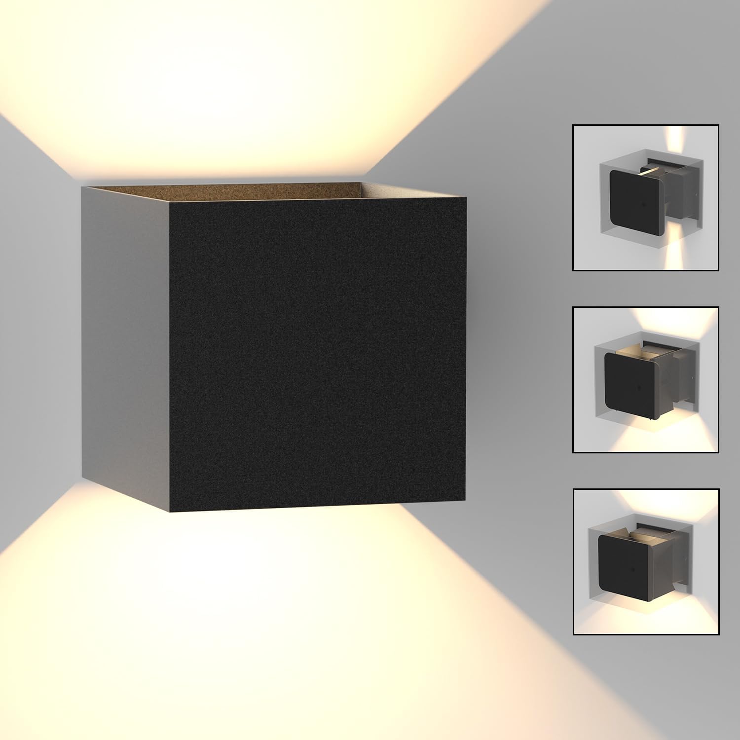 ZMH Nowoczesne zewnętrzne lampy ścienne LED Światło w górę i w dół do sypialni i przedpokoju