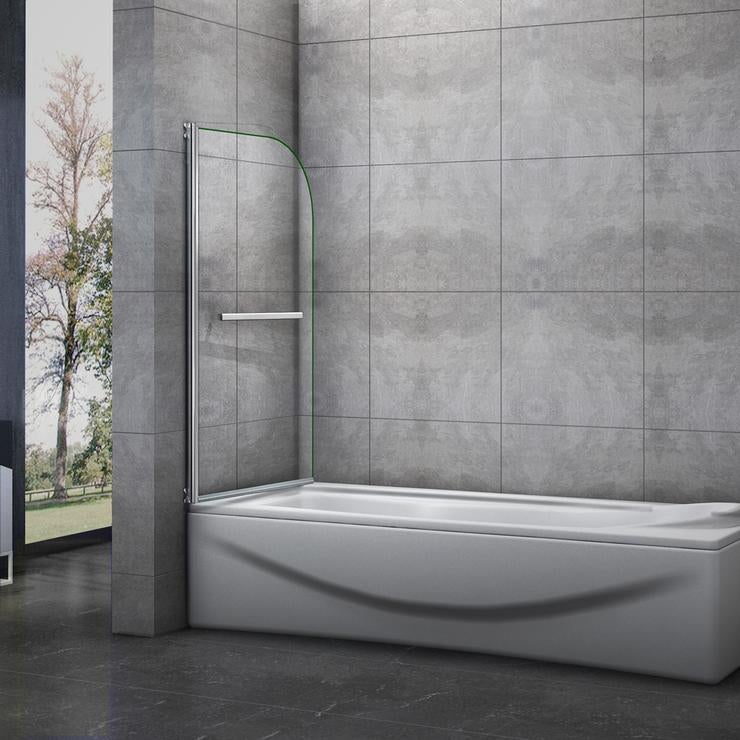 Aica Pare-baignoire 70x130cm Pivotant À 180 Degrés En Verre Securit - 2