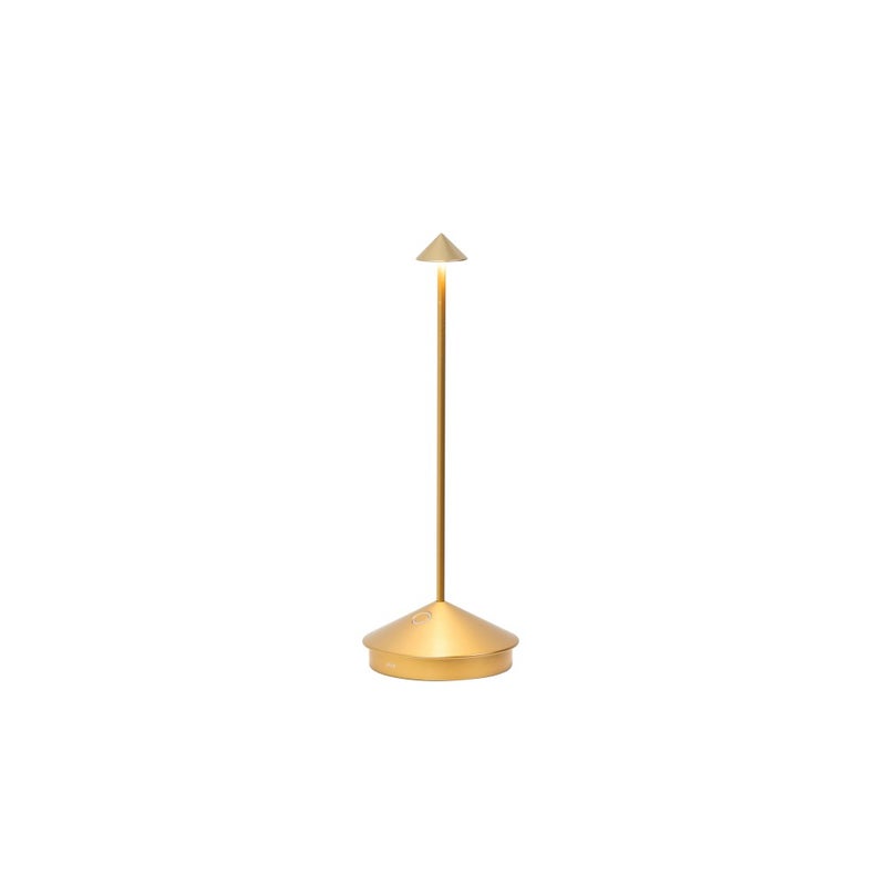 Zdjęcia - Lampa stołowa Zafferano LED Pina Pro Gold z możliwością ładowania i ściemniania - 2,2 W, 2200-2700-3000 K, IP54