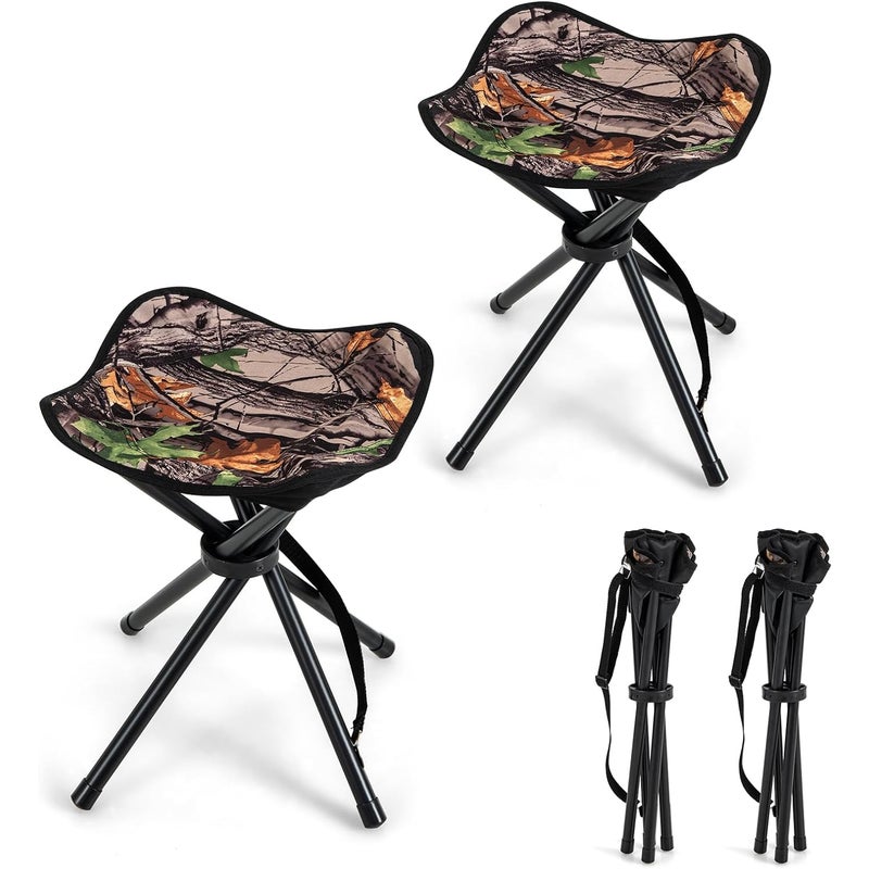 2-częściowy zestaw stołków kempingowych, stołek kempingowy, składany, lekki, przenośny taboret kempingowy, obciążenie do 150 kg, stołek wędkarski na