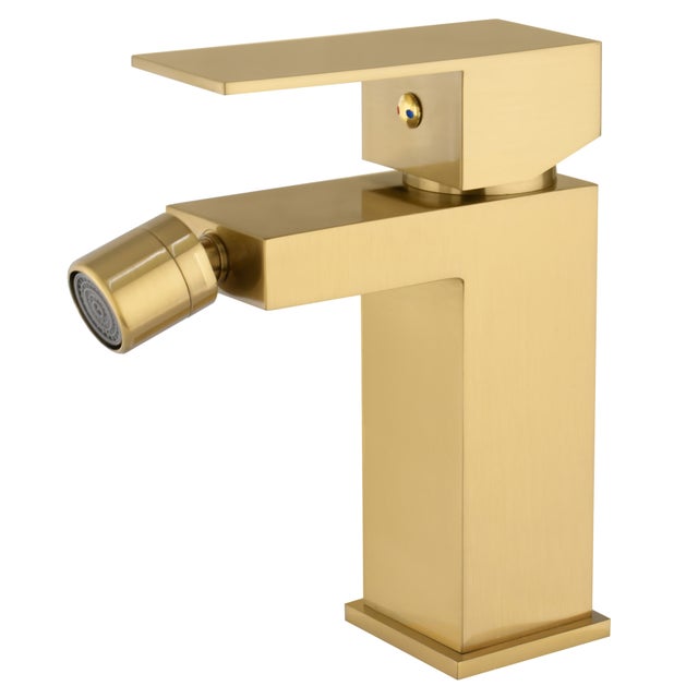 Valaz Rubinetto bidet monocomando quadrato in oro spazzolato - Serie Segura