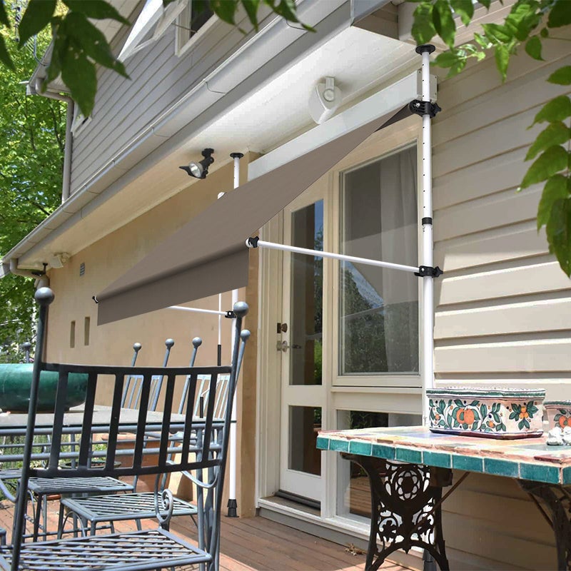 Store à projection autoportant sans perçage 300 x 150 cm - Terrasse ou balcon - Taupe - 2