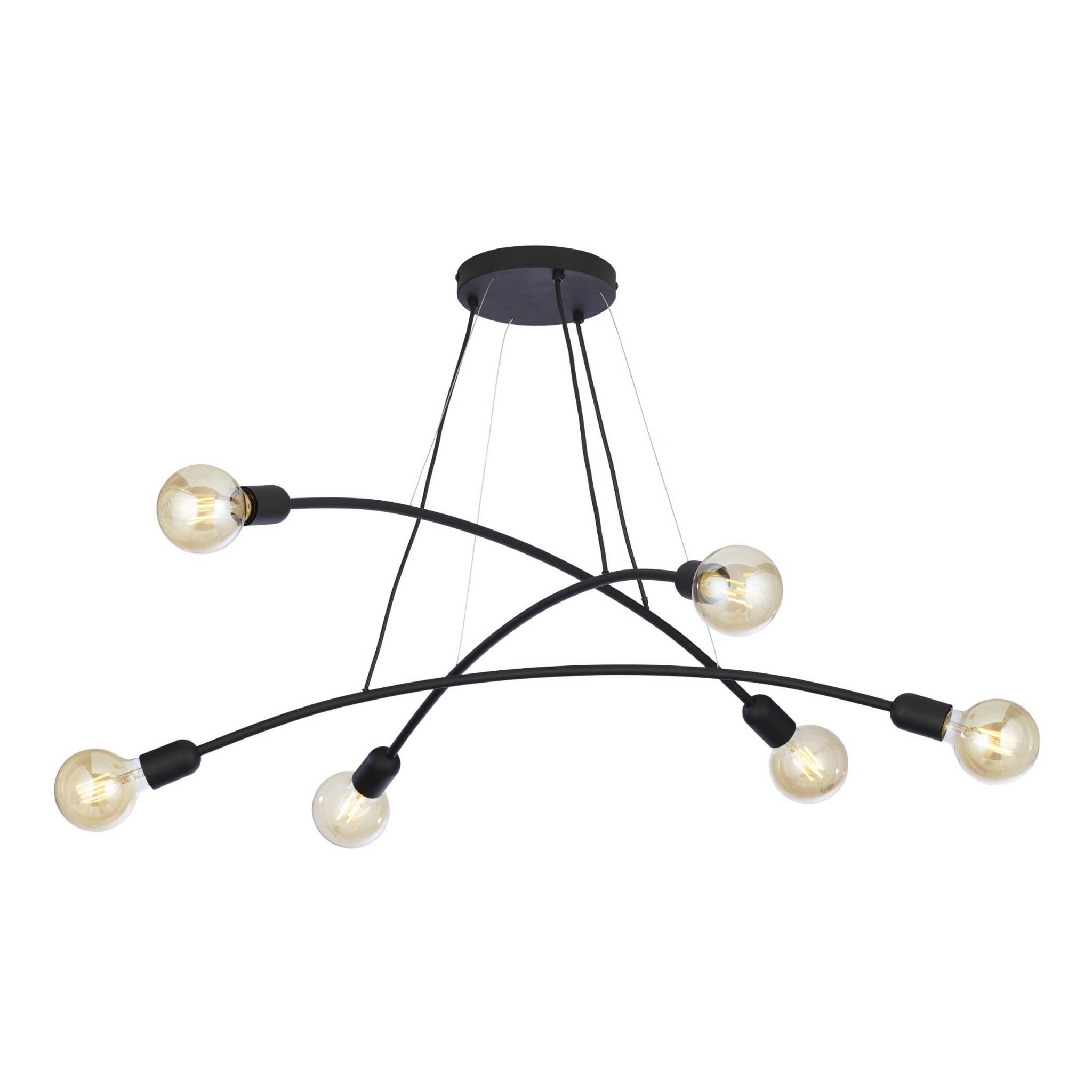 Lampa wisząca Helix czarna 6xE27x15W wym: 140 x 90 x 90 cm metal TK Lighting