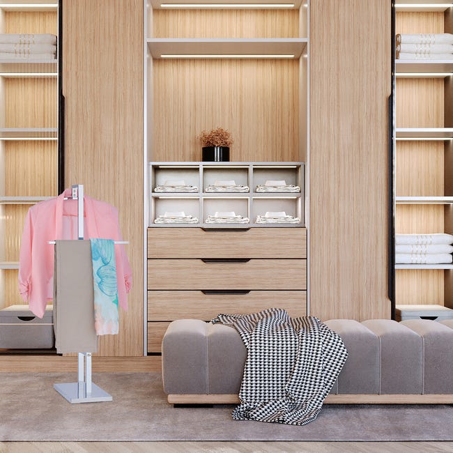 Servomuto Appendiabiti Con Ripiano E Cassetti - Bianco, 43.5x34.5x110cm - Per Camera E Ingresso - Foto 14