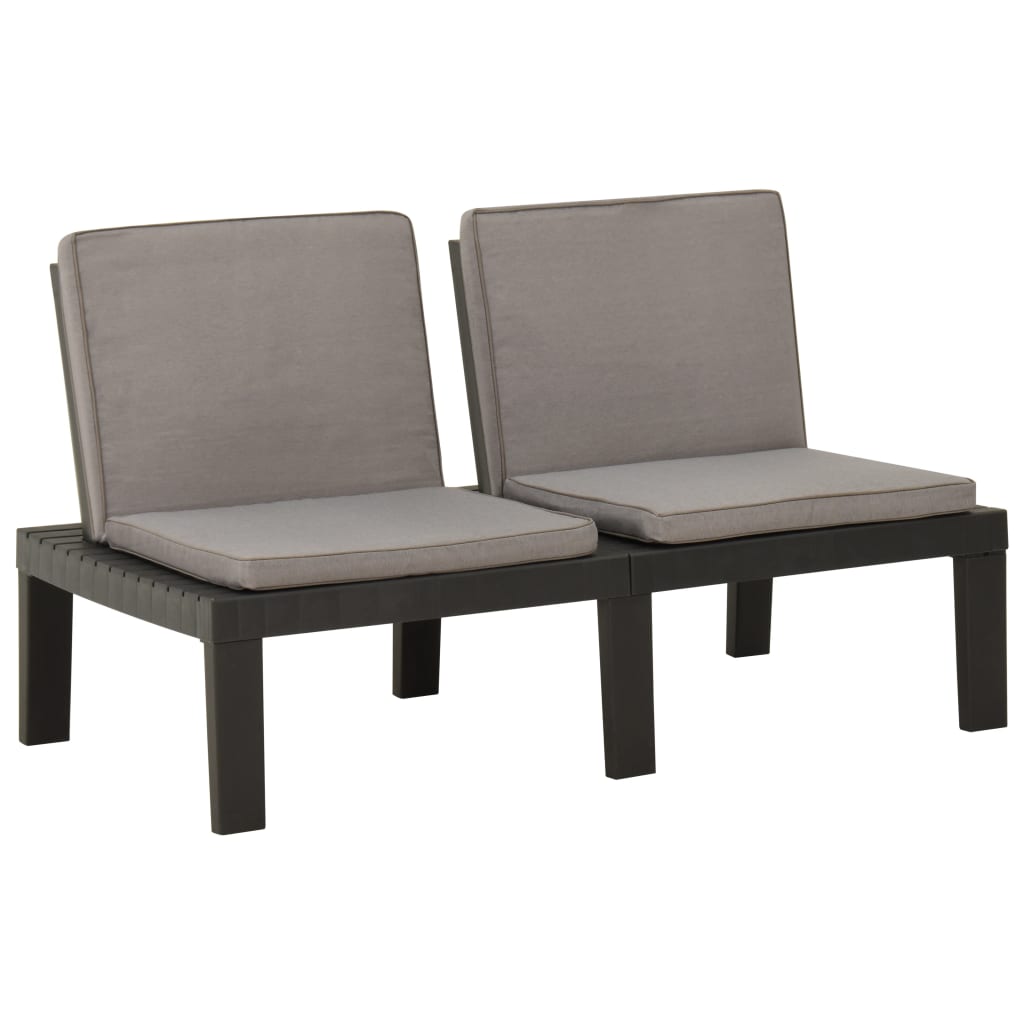 Salon de jardin 3 pcs | Mobilier d'Extérieur | Ensemble de Table et chaises avec coussins Plastique Gris686454 - 6