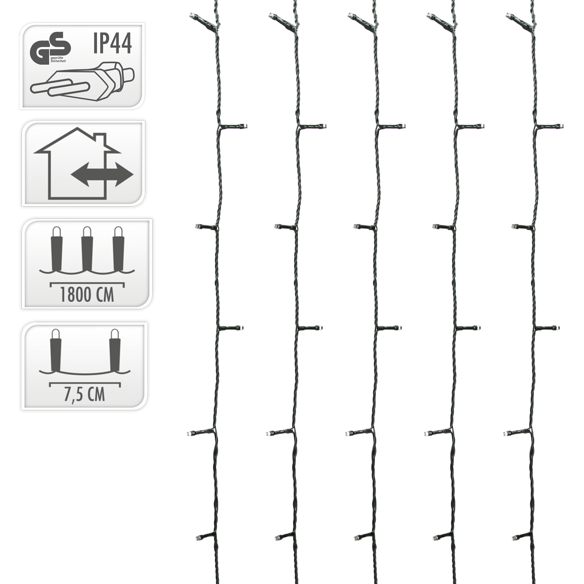 Guirlande fixe 240 leds blanc chaud 21m usage extérieur ip44 - 4