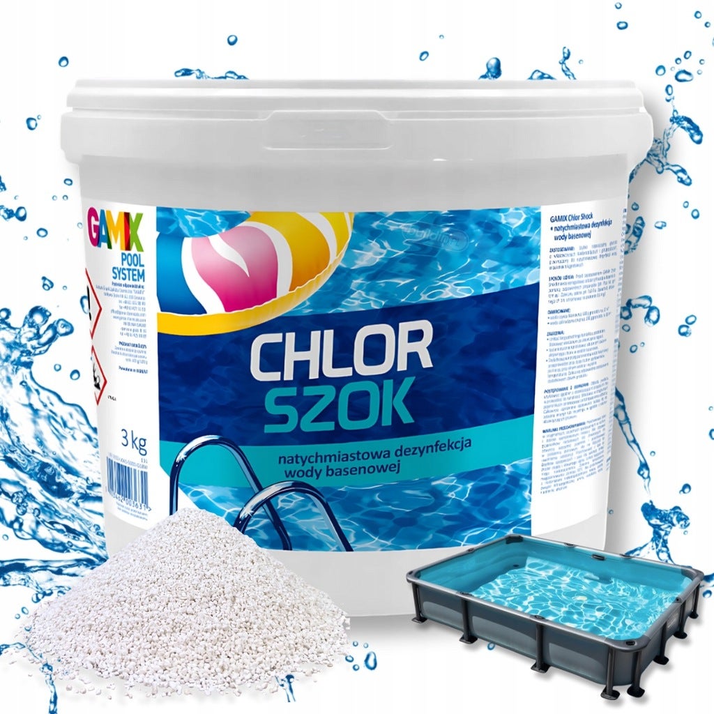 CHLOR SZOK DO BASENU JACUZZI SPA BASEN GAMIX GRANULAT 3KG CHEMIA BASENOWA