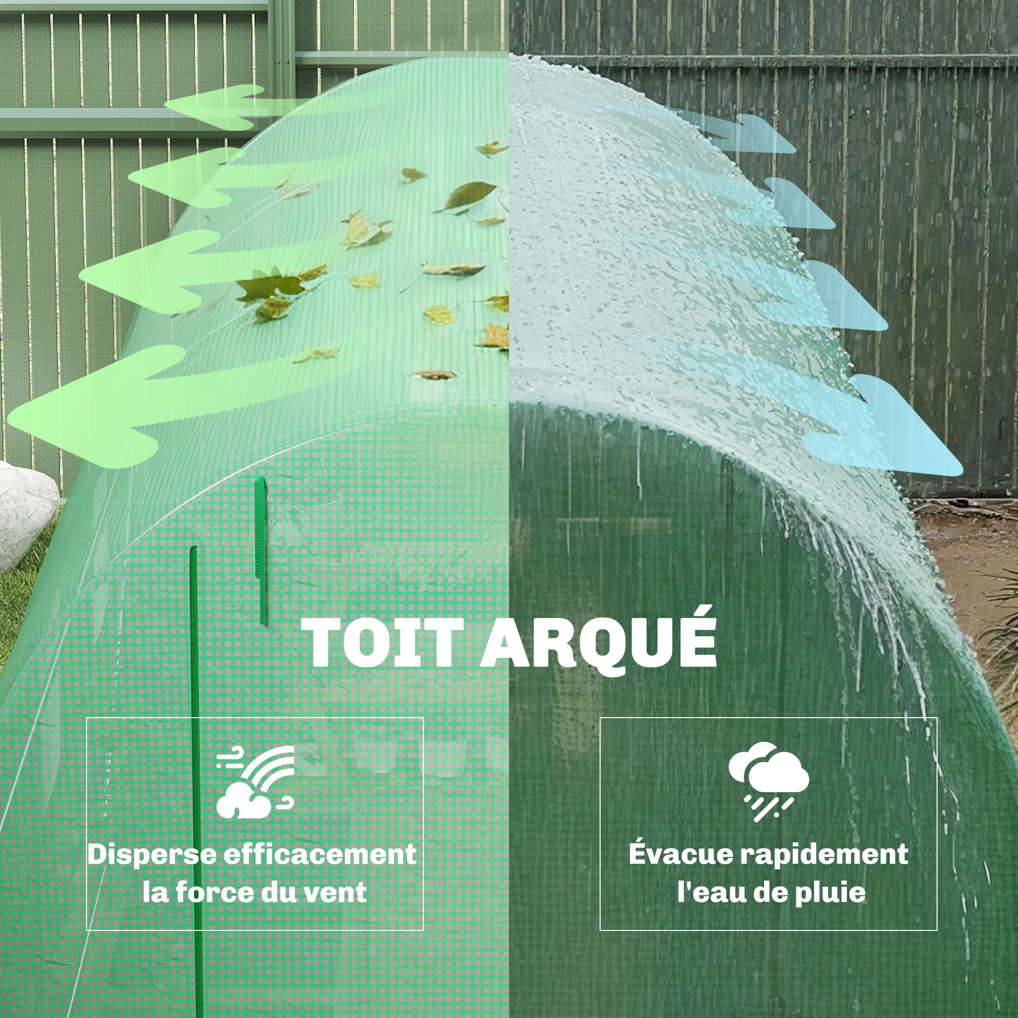 Serre tunnel de jardin PE Outsunny - 8