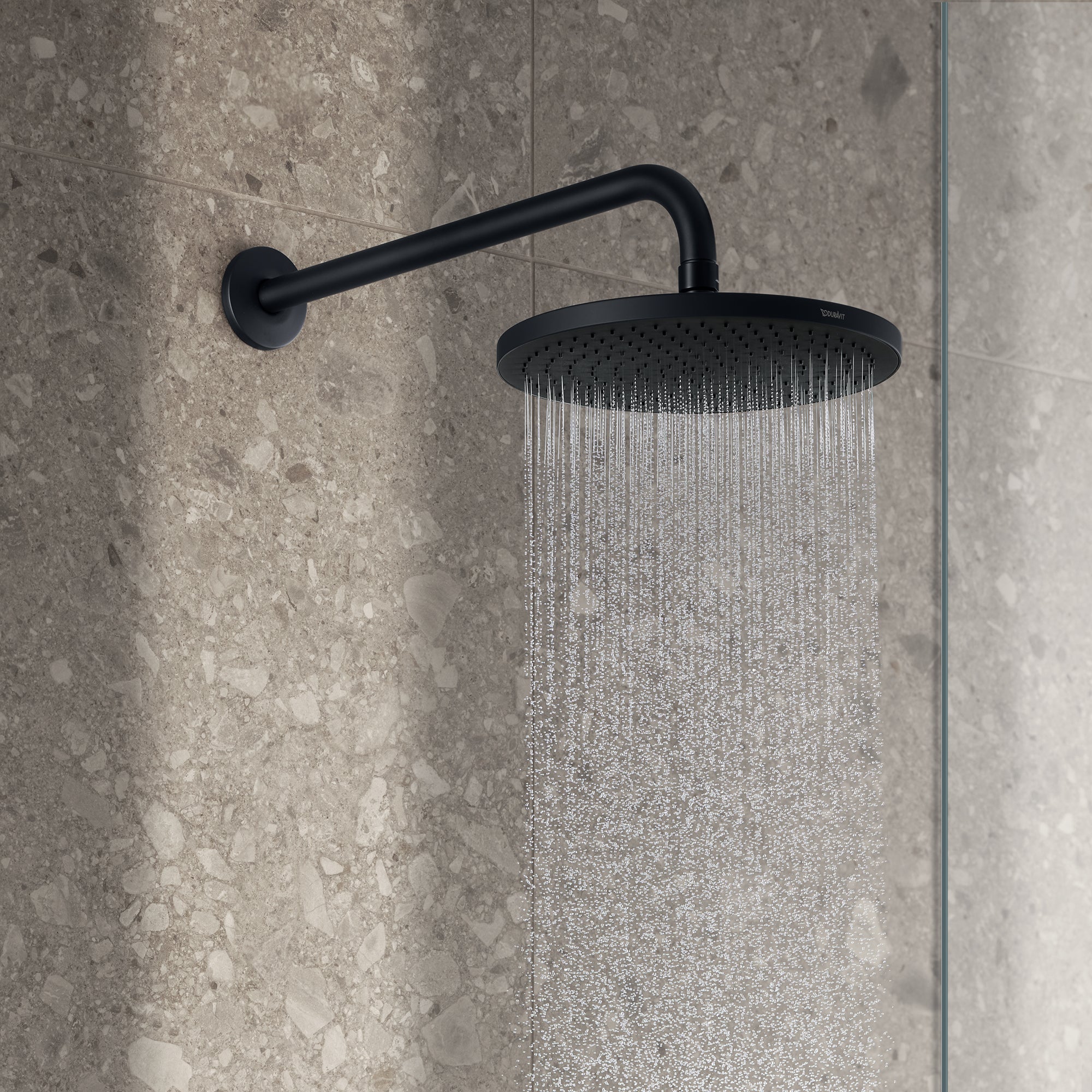 Duravit uniwersalne ramię prysznicowe mosiądz mocowanie do ściany - długość 41 cm czarny mat