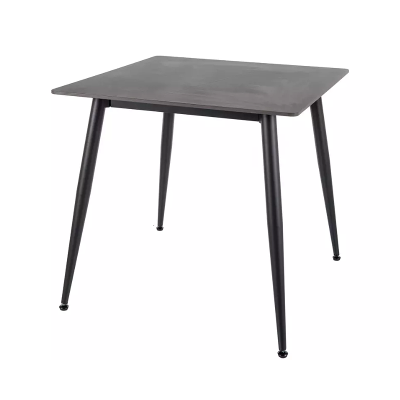 Table à manger carrée compacte 80 cm en céramique noire mat COMPACTA ...
