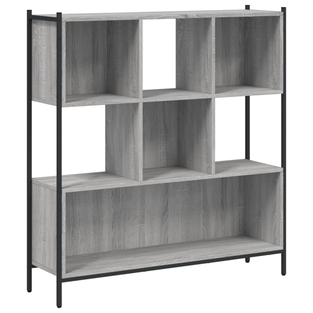 Bibliothèque pour Séjour en Bois Gris H. 172 x l. 102 x P. 28 cm - 8