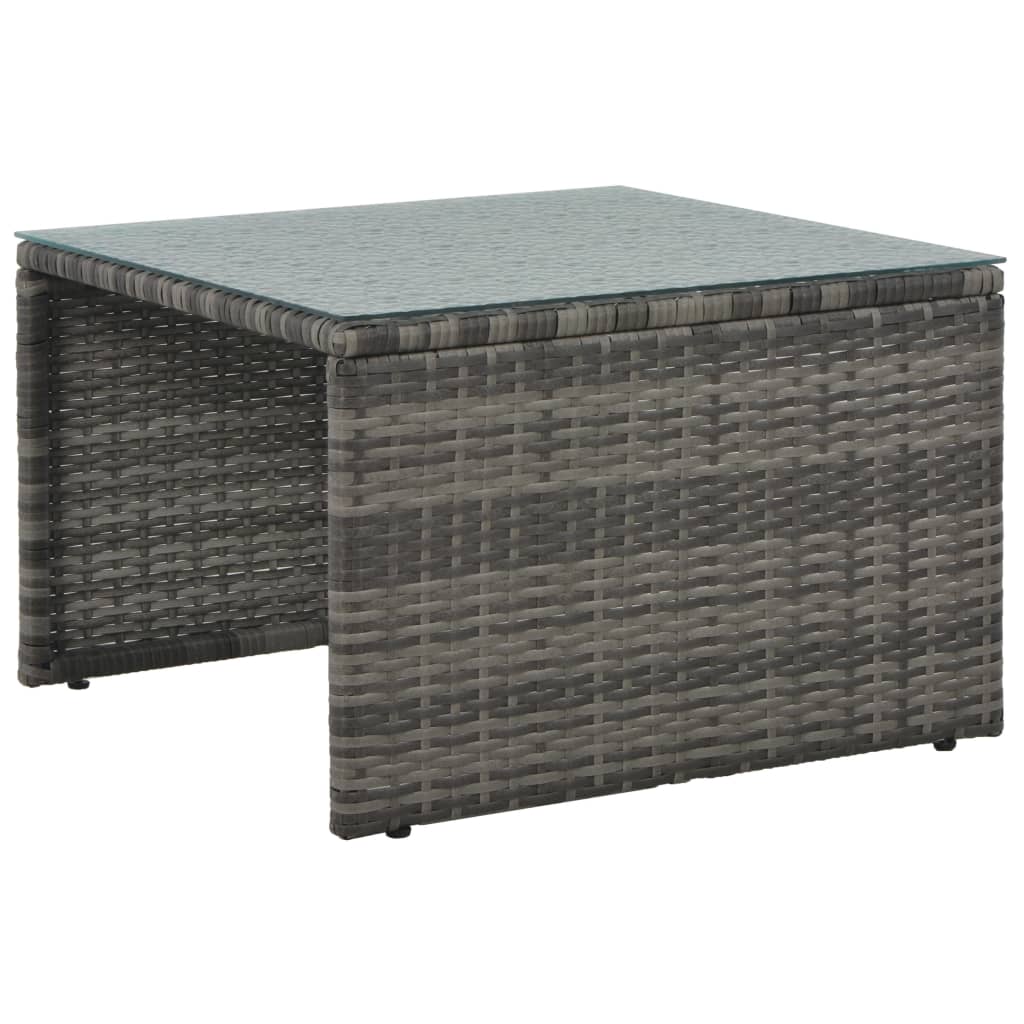 Maison Exclusive - Set Divani da Giardino 3 pz con Cuscini in Polyrattan Grigio - 4