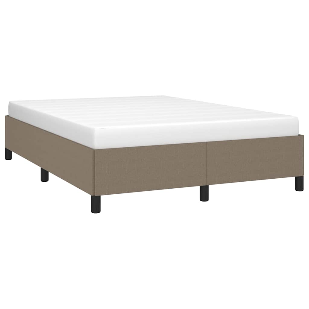 Cadre de lit sans matelas en tissu taupe pour la chambre, 140 × 200 cm - 4