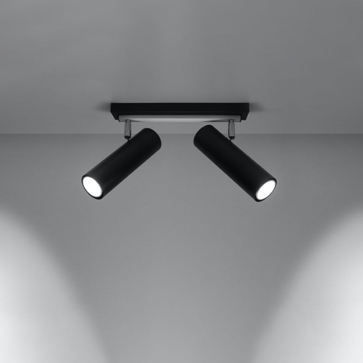 Plafon INVICTA 2 czarny LED 3000K - 30x6x20cm Sollux