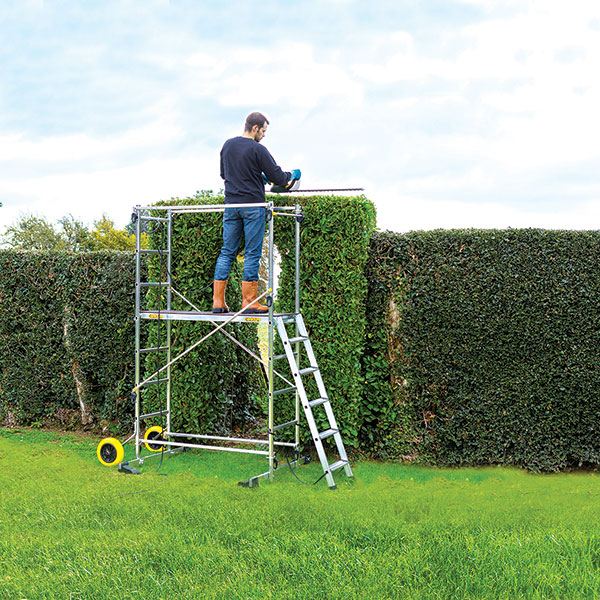 Echafaudage de jardin - Hauteur de travail max. 3,40m - 2 roues Ø 250mm - Plateau 1,30x0,46m + Sac à dos de chantier - 209700-SAC - 5