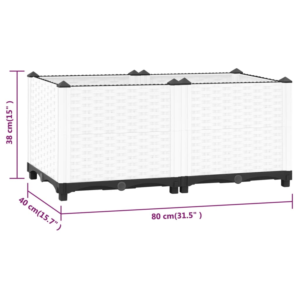 Maison Exclusive - Fioriera Rialzata 80x40x38 cm in Polipropilene - 8