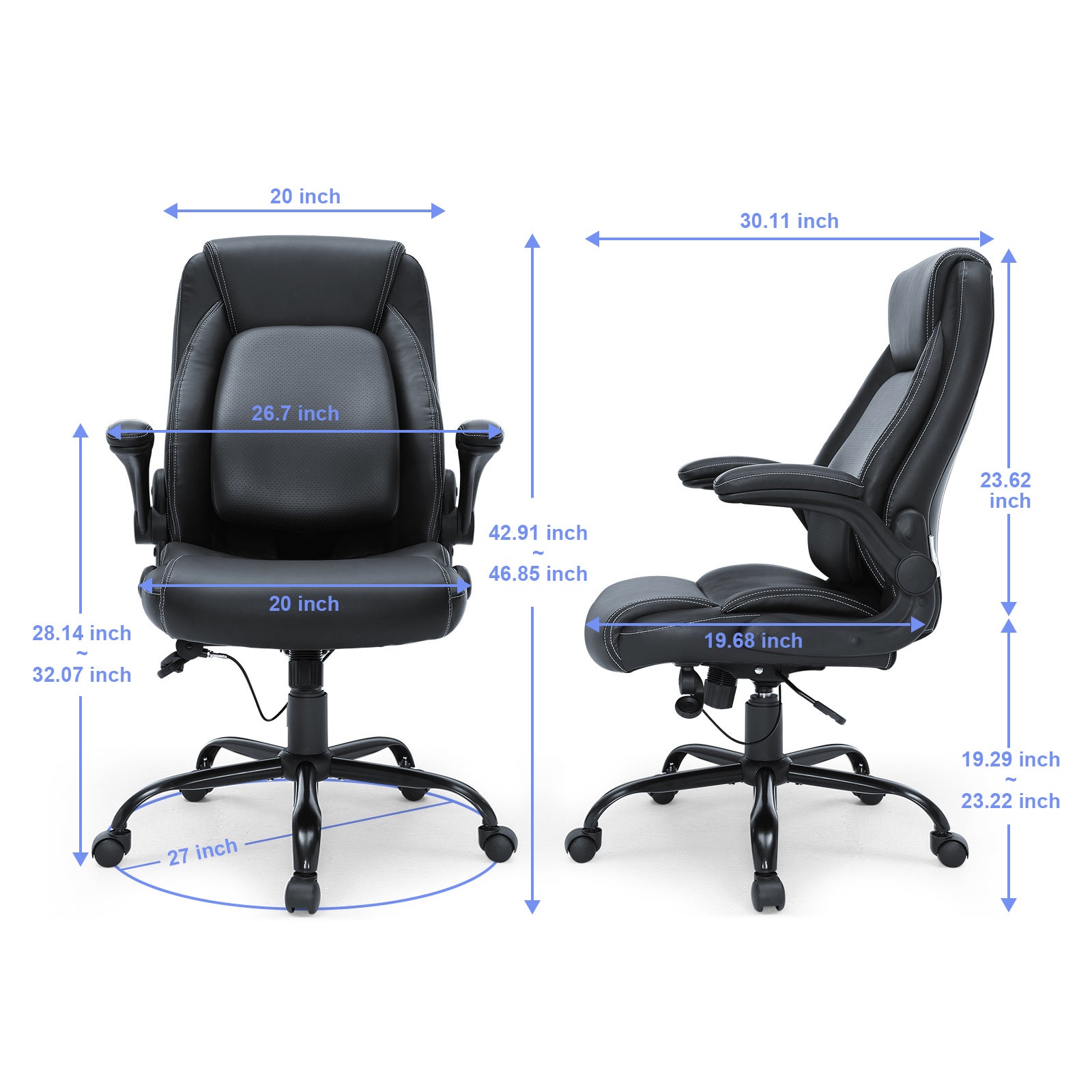 COSTWAY Sedia Da Ufficio Con Supporto Lombare, Sedia Ergonomica Reclinabile Per Computer Con Poggiatesta E Braccioli Regolabili 68009221