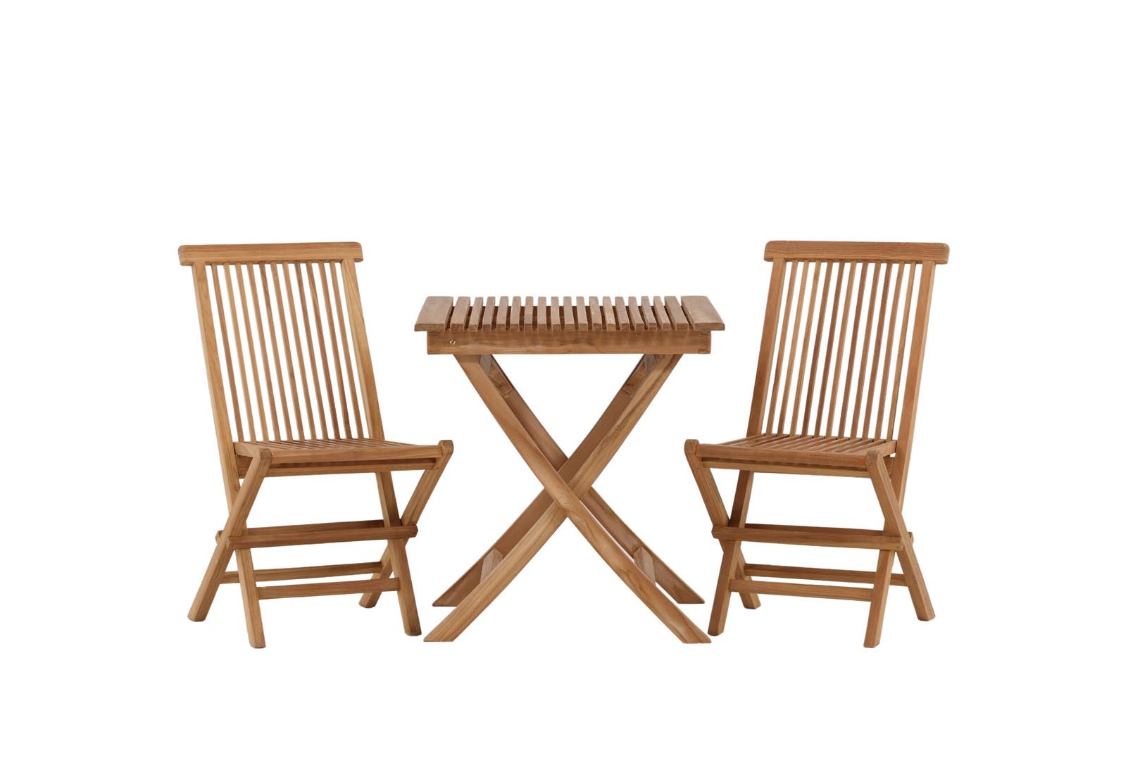 Ghana zestaw ogrodowy stół 70x70cm, 2 krzesła Kenya, naturalny,naturalny.