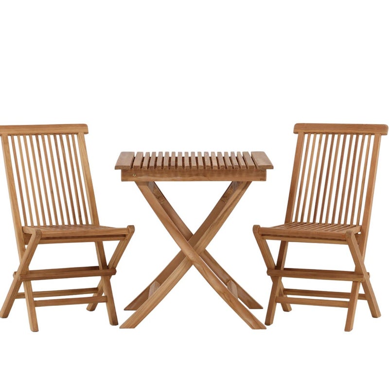 Ghana zestaw ogrodowy stół 70x70cm, 2 krzesła Kenya, naturalny,naturalny.