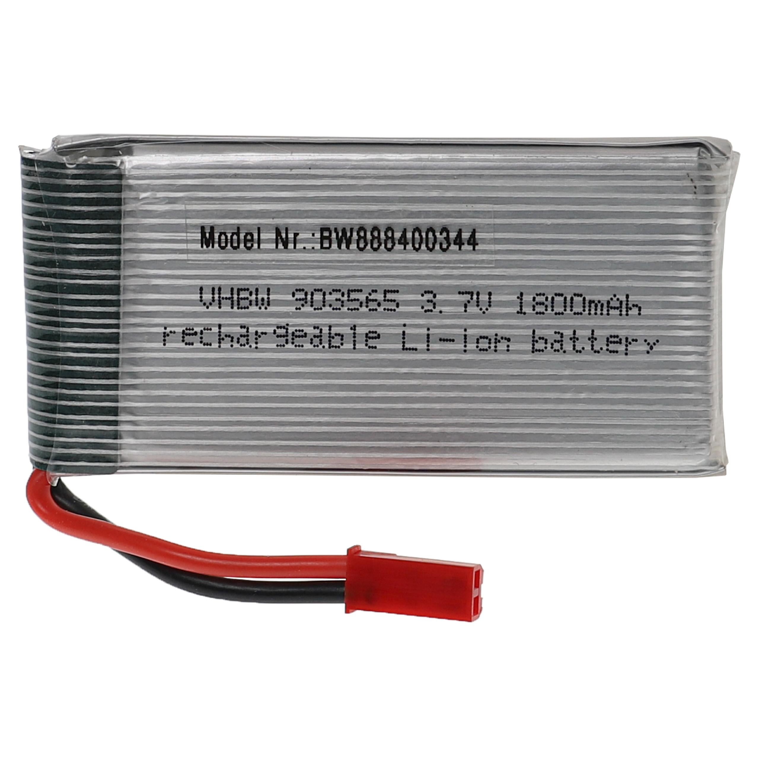 Vhbw Batteria Li-Poly 1200mAh 7,4V Con BEC Per Modellismo RC - Auto, Elicotteri, Aerei - 2S 15C 65x30x16mm