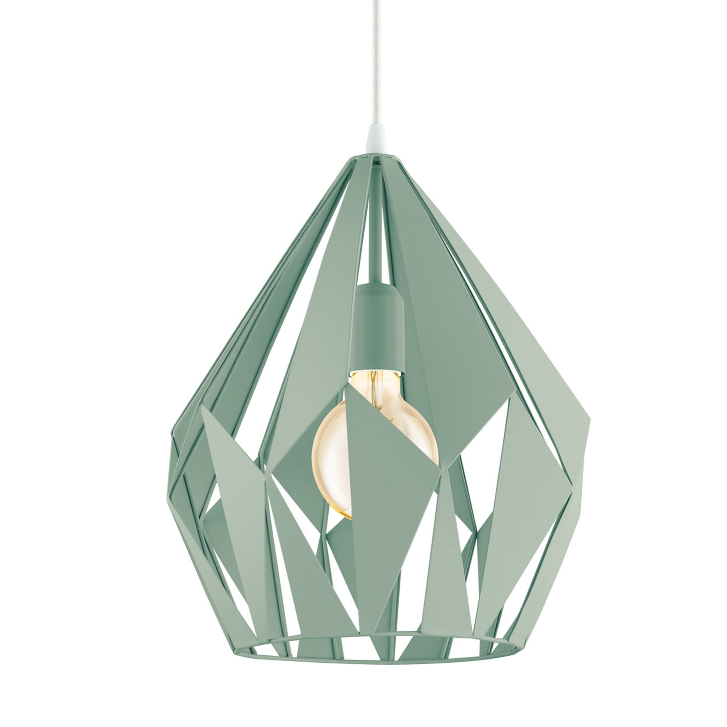 Lampa wisząca EGLO CARLTON-P E27 1X60W w kolorze jasnozielonym pastelowym ze stali D310mm - 3