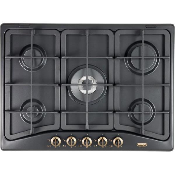 Delonghi Placa De Gas Empotrada De'longhi Anf 57 Pro Antracita De 5 Fuegos , Leroy Merlin