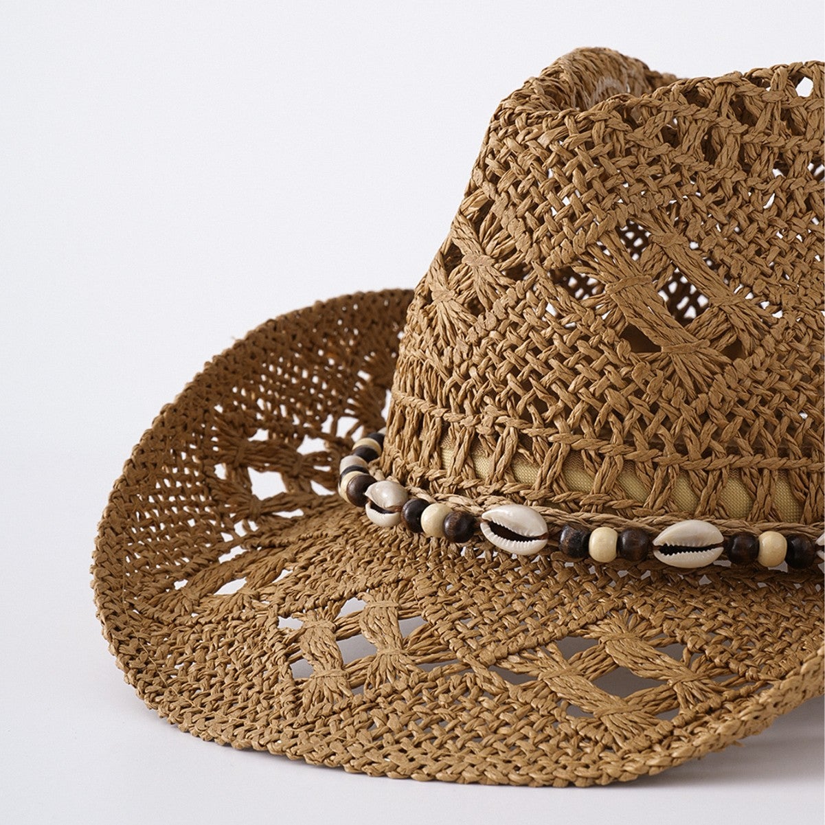 Chapeau de cowboy, chapeau de plage à larges bords, chapeau de soleil respirant, chapeau de paille - 2