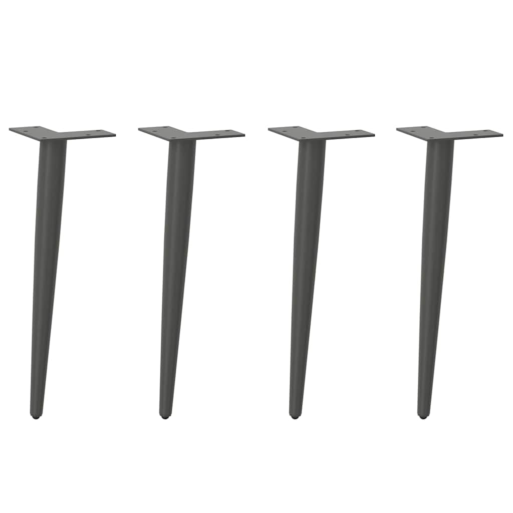 Nogi do stolika kawowego w kształcie stożka 4 szt. Antracyt 30-31 cm Stal vidaXL