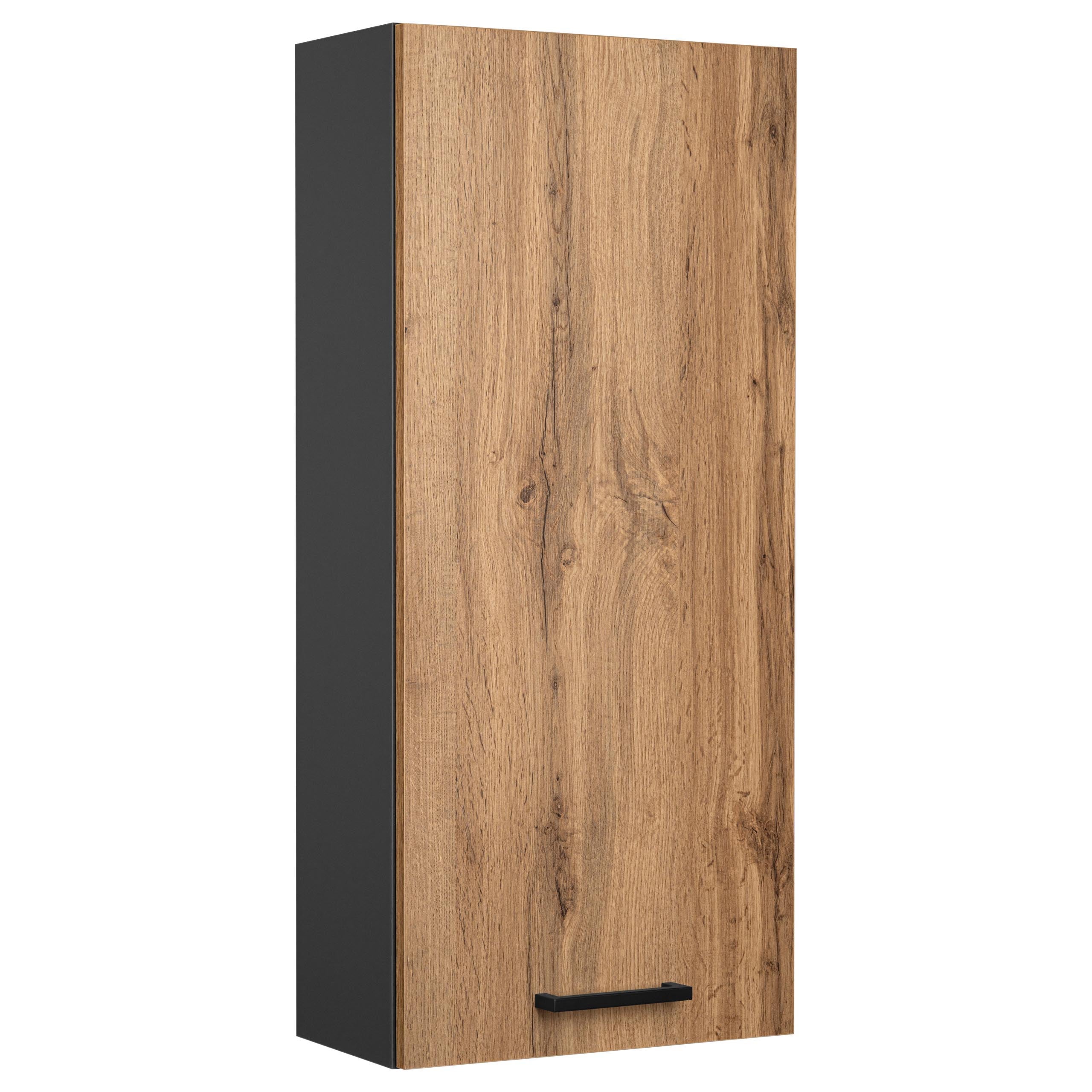 Szafka łazienkowa wisząca dąb wotan antracyt ścienna do łazienki loft 40 cm
