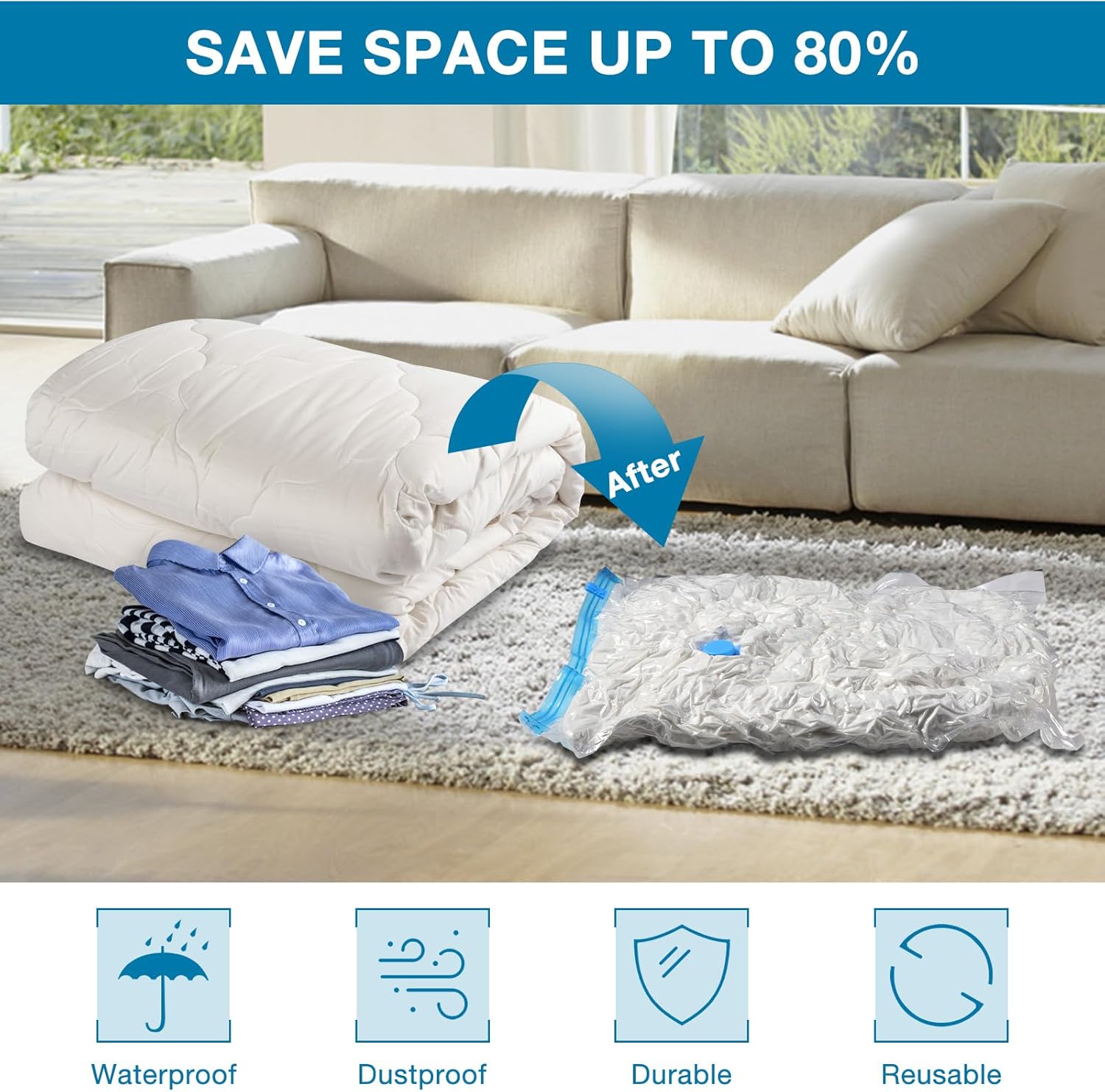 MAQA Sacchetti Sottovuoto Vestiti Per Indumenti Con Pompa A Vuoto - Foto 5