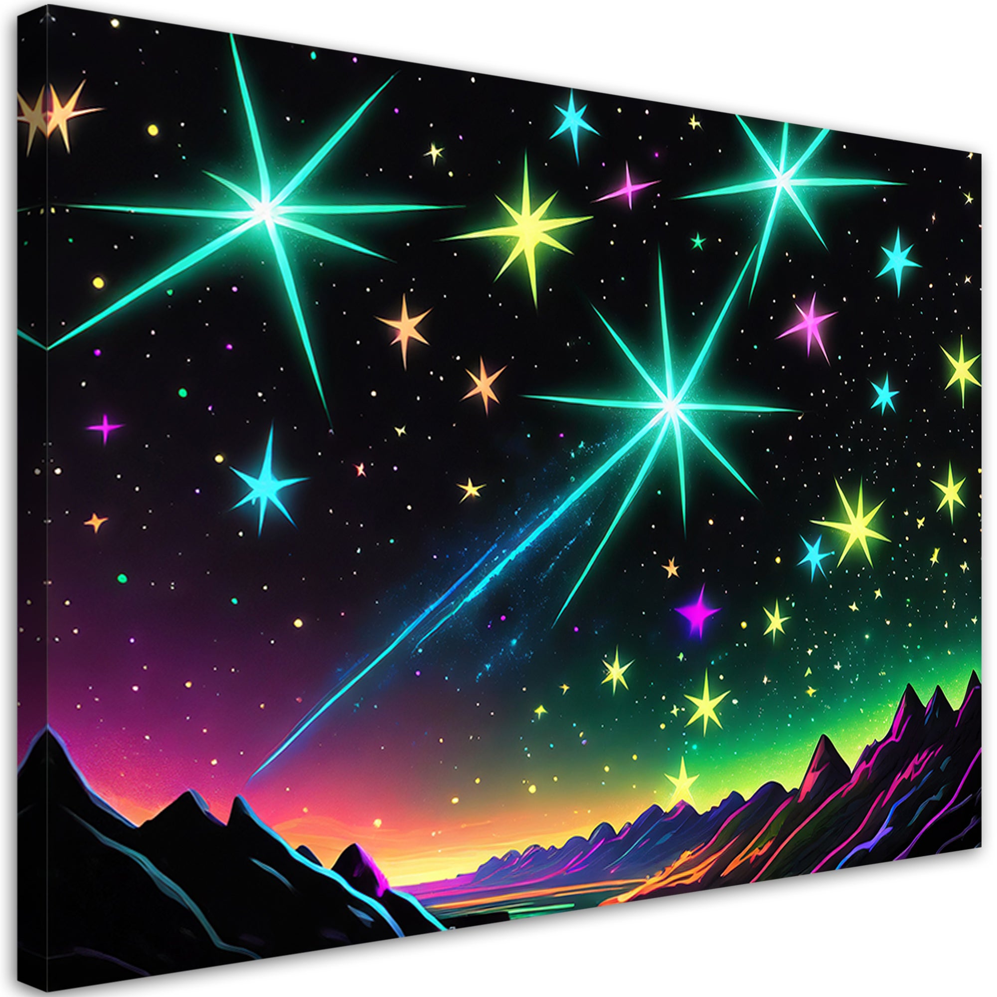Obraz na płótnie, Zorza polarna krajobraz neon 60x40