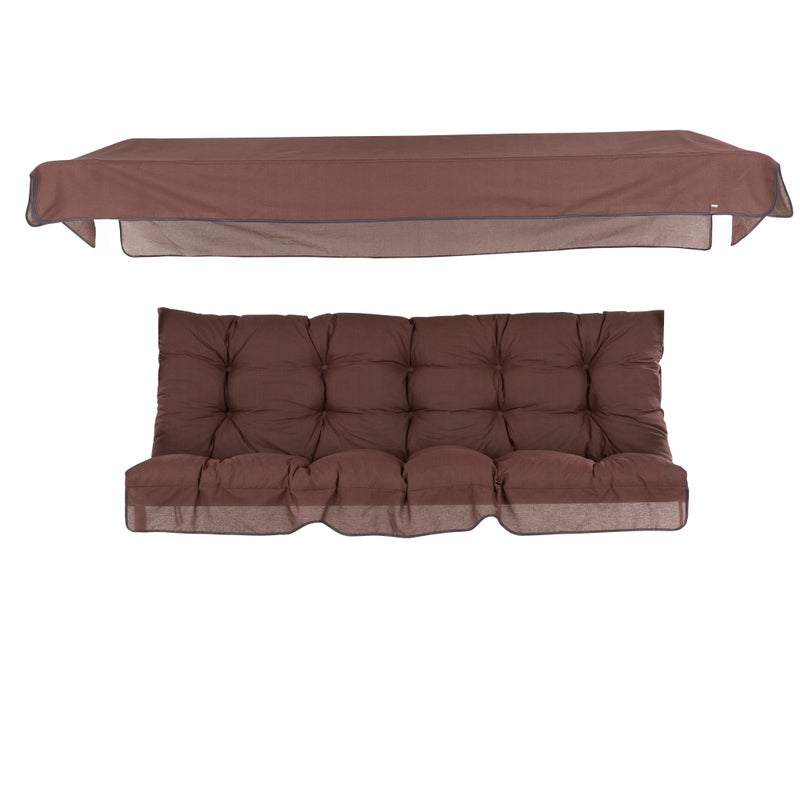 Poduszki na huśtawkę ogrodową 170 cm z daszkiem Parma/Milano brązowy Patio