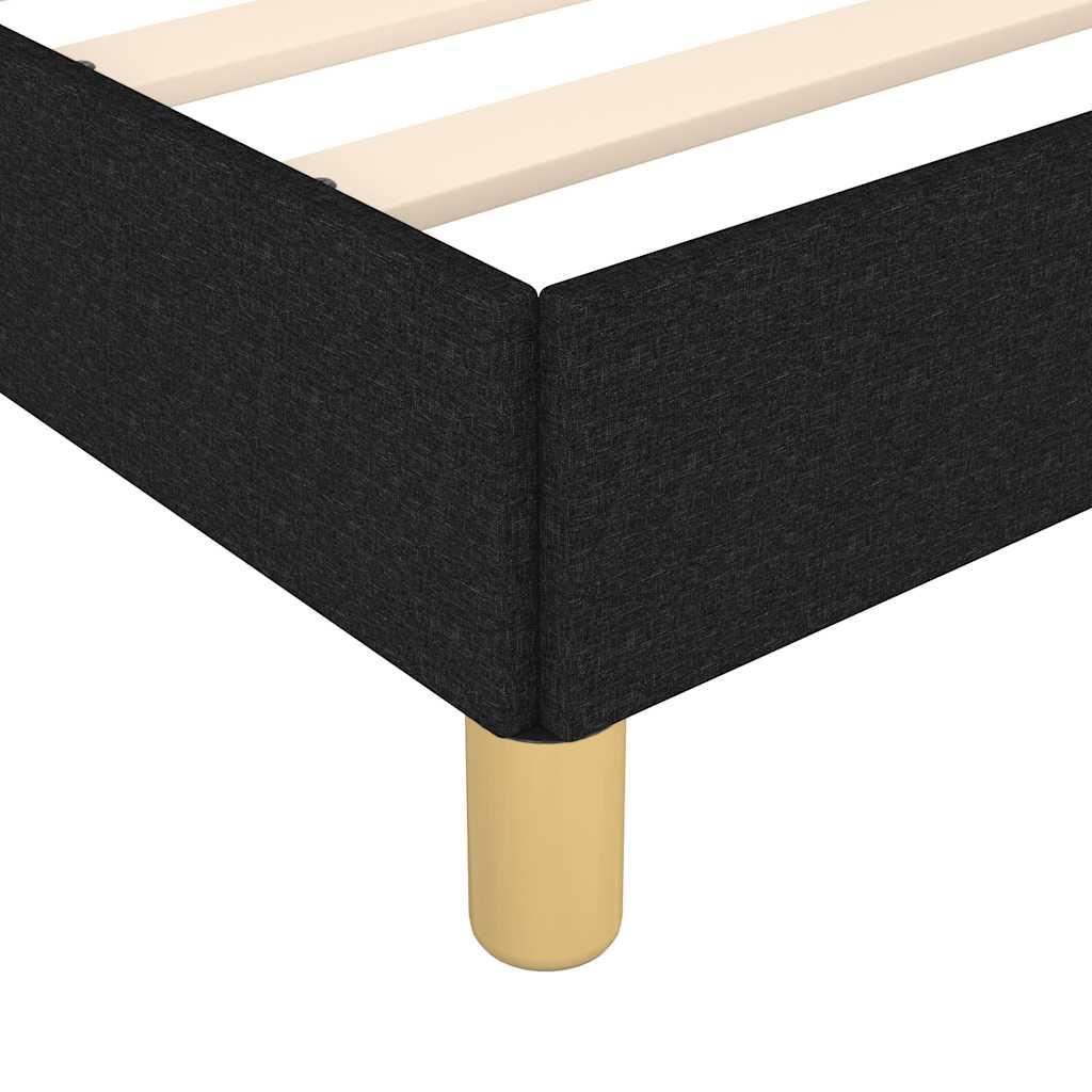 Cadre de lit sans matelas avec tête de lit noir 200 x 200 cm tissu - 8