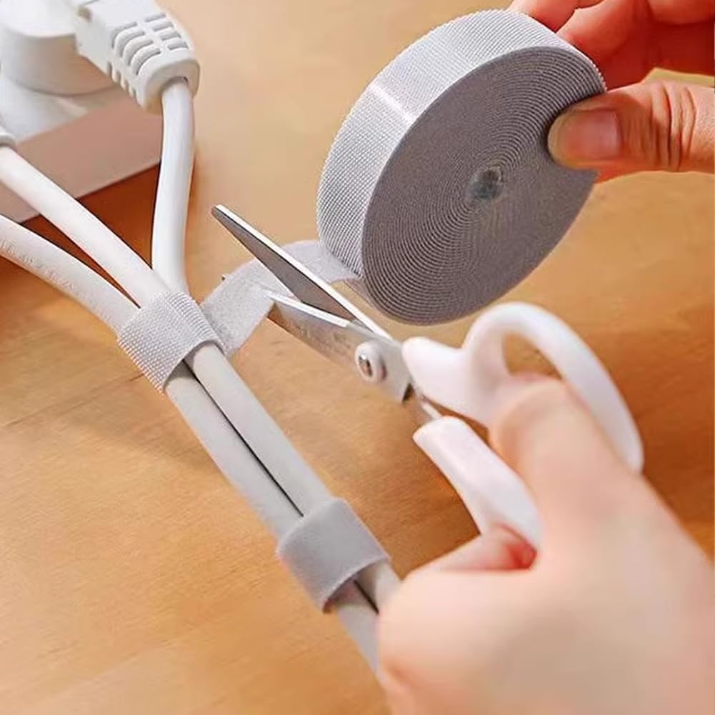 Nastro Velcro Autoadesivo 10-25mm | Bianco E Nero | Regolabile E Riutilizzabile