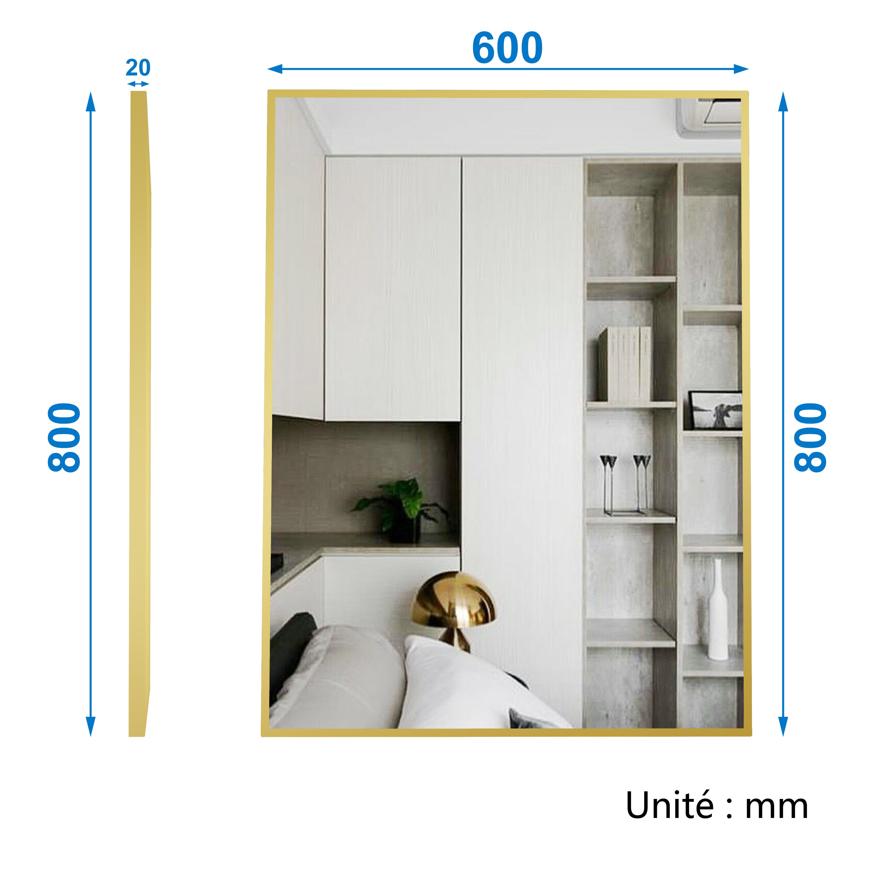 Meuble salle de bain simple vasque 100cm Chêne Wotan meuble acve miroir - OCEAN - 5