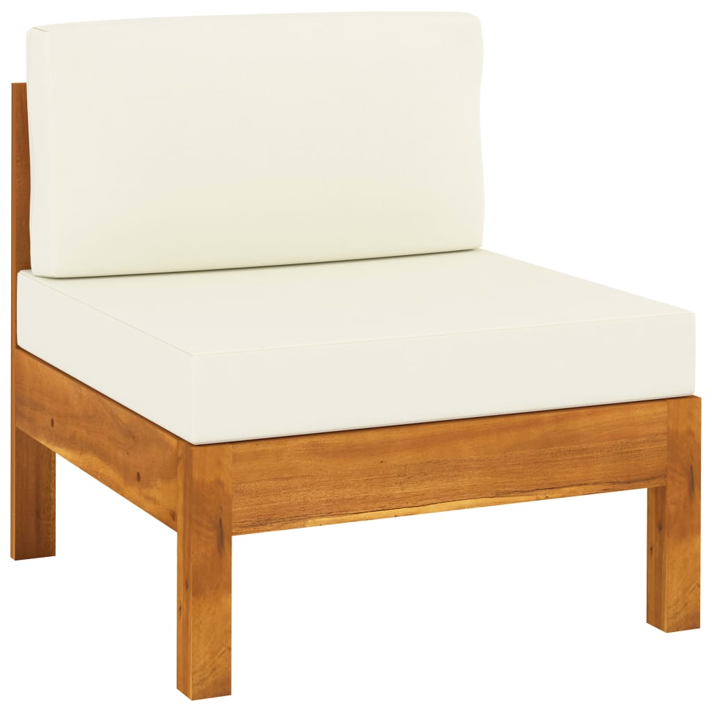 Maison Exclusive - Canapé de jardin 3 places et coussins blanc crème Bois d'acacia - 7