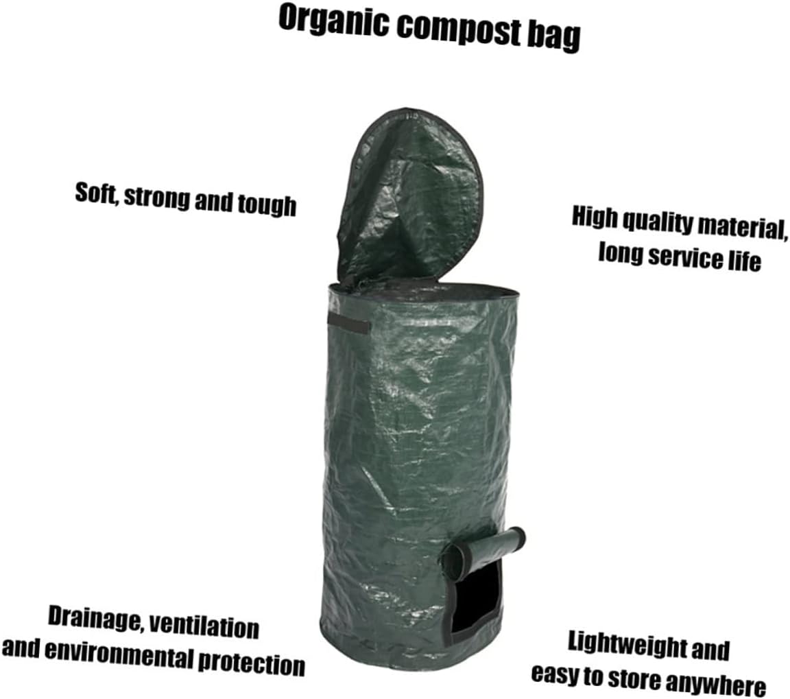 Garden Waste Bin Garden Waste Bin Funnel Sweeper Lawn Sweeper Garbage Bin Home Garden Wicker Basket Garden Basket Green YARNOW - 5