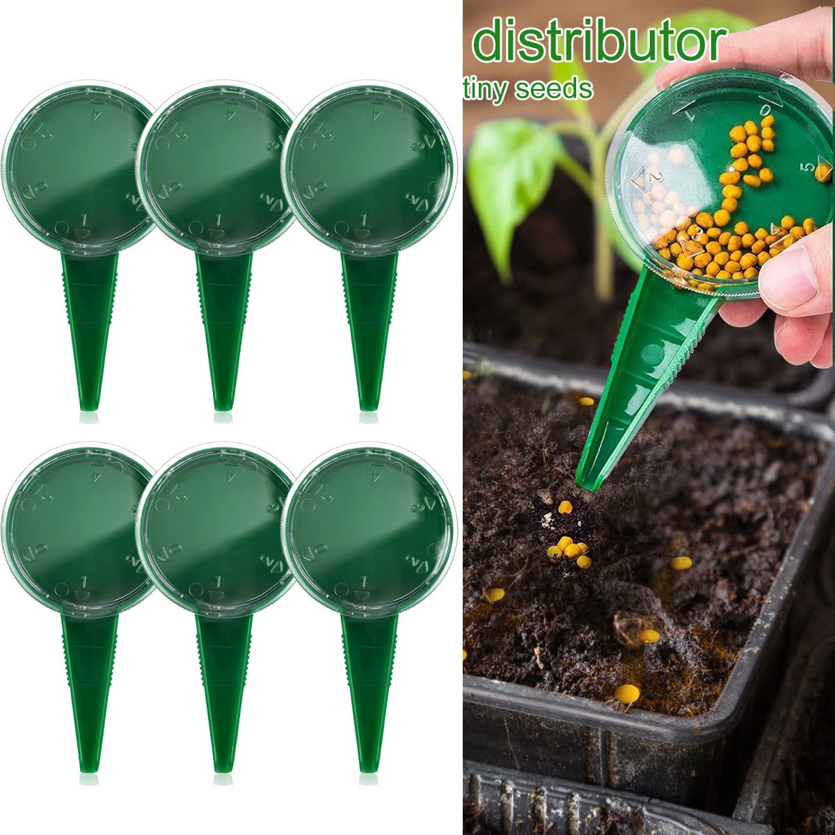 Mini Distributeur De Graines - Semoir Réglable 10x3.2x3.2 Cm - Pour Légumes Et Fleurs, Jardinage Facile