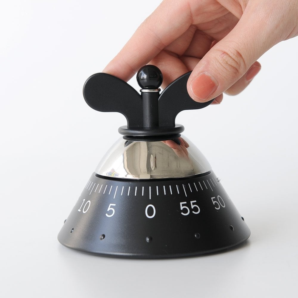 Timer Da Cucina Alessi A09 B Di Michael Graves – Movimento Meccanico, Design Divertente A Farfalla, Resina Termoplastica, Max 60 Minuti, Colore Nero