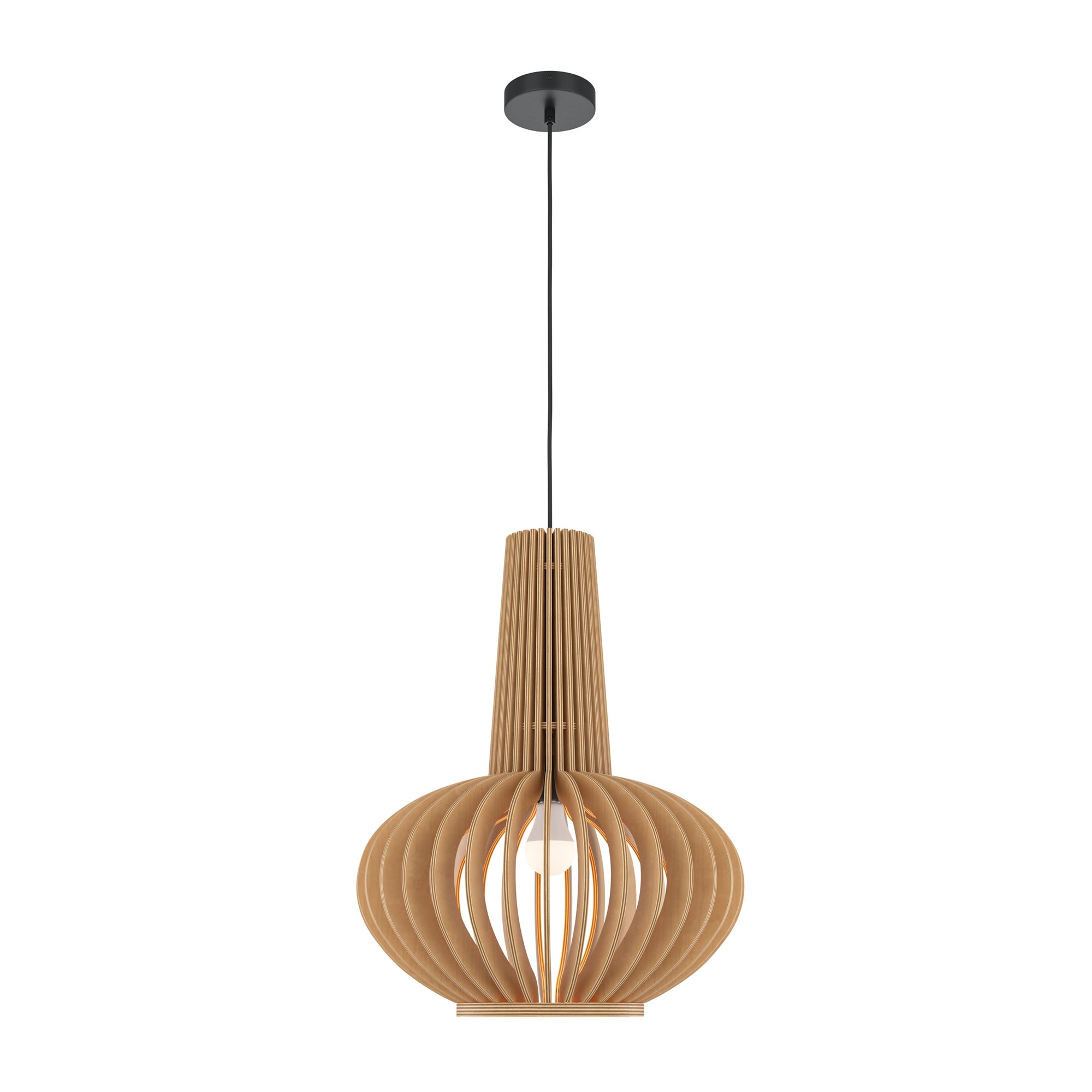 Lampa wisząca Roots czarna-jasne drewno 1xE27x40W wym: 340,5 x 35 x 35 cm metal Maytoni