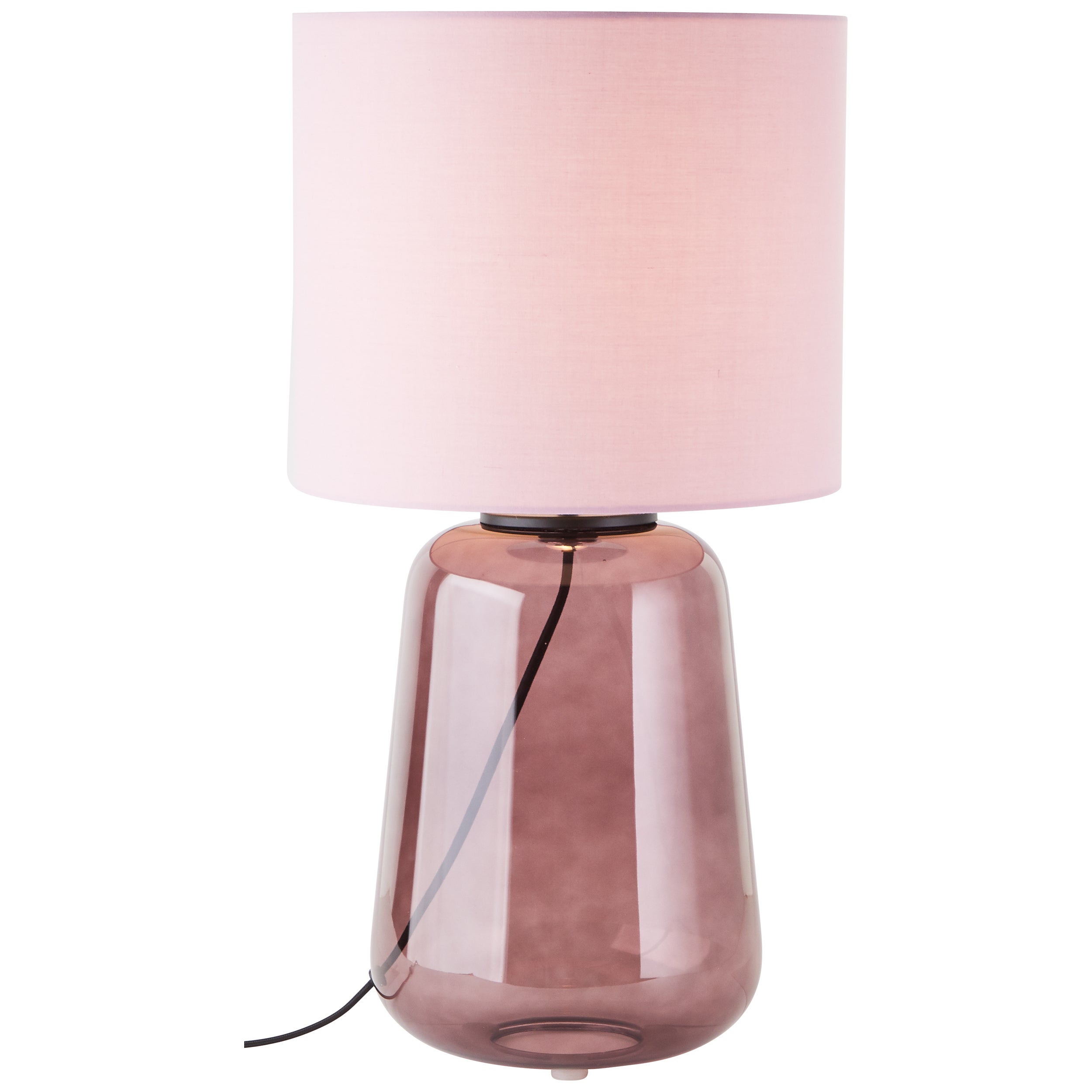 Brilliant Hydra lampa stołowa 56cm fioletowy/szklany/przewód tekstylny włącznik 1x A60, E27, 60 W, pasuje do zwykłej żarówki (brak w zestawie)
