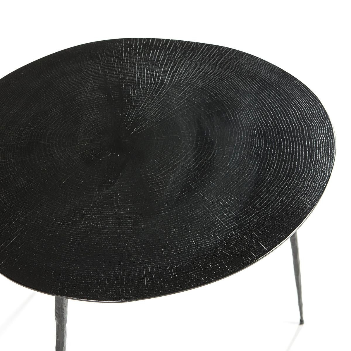 Table d'appoint ronde bois et métal noir Keysha - 2