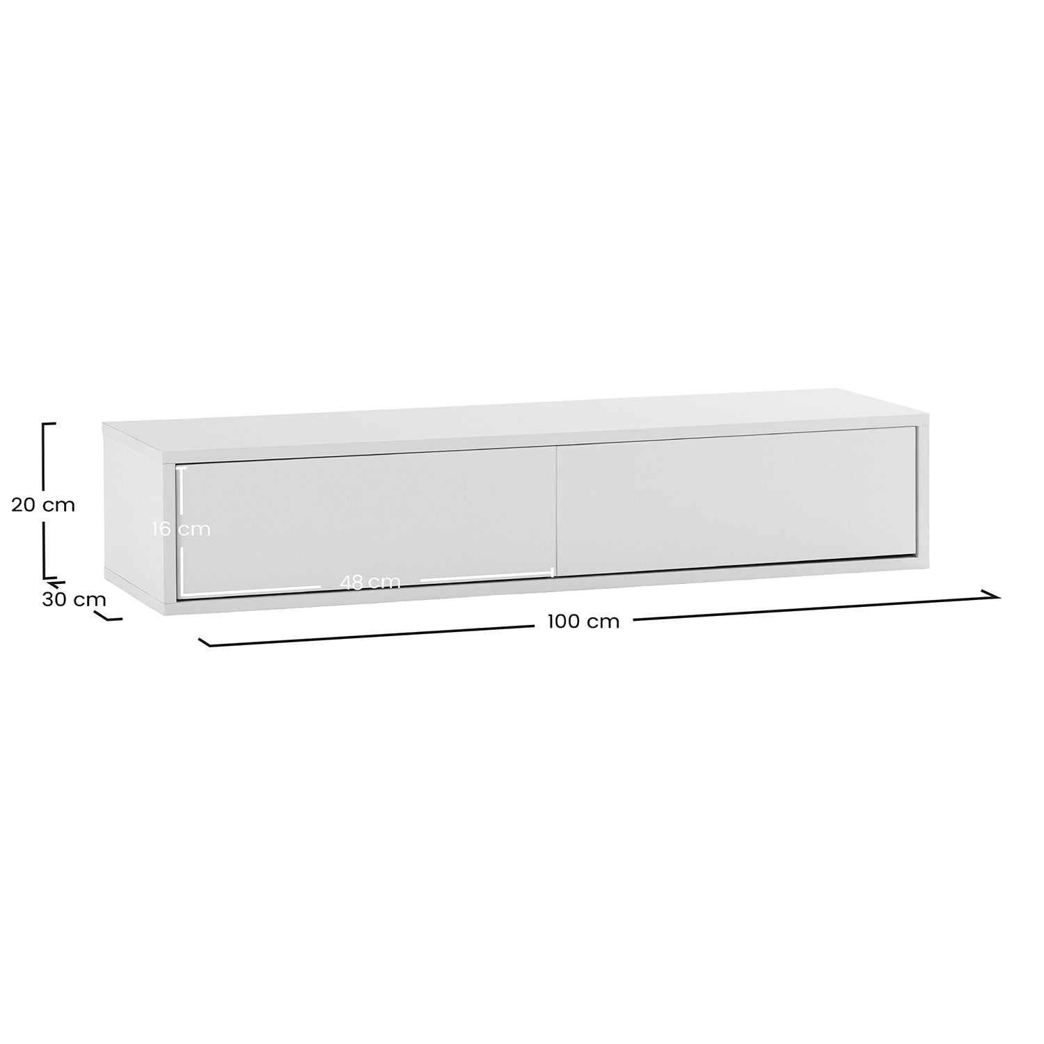 Table console flottante Auri 2 tiroirs couleur Blanc - 8